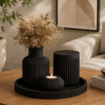 Kit com Três Vasos Decorativo Striaris